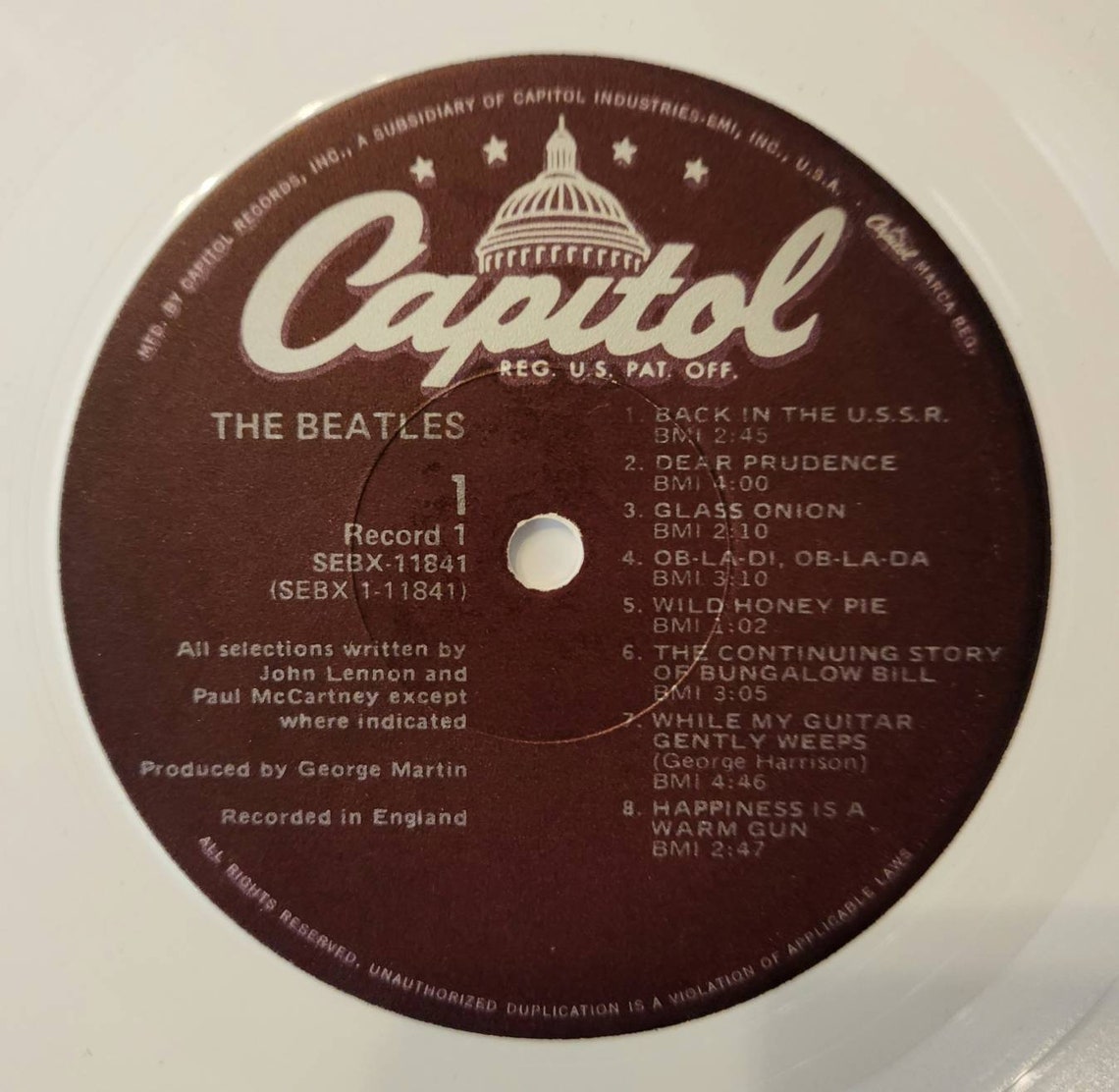 The Beatles White Album White Vinyl Original Capitol Lp See Etsy