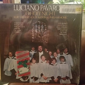 Luciano Pavarotti Oh Holy Night Lp in Factory Plastic with Incert Near Mint  London Records 0s 26473 Awesome Christmas Record