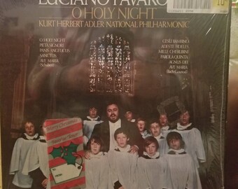 Luciano Pavarotti Oh Holy Night Lp in Factory Plastic with Incert Near Mint  London Records 0s 26473 Awesome Christmas Record