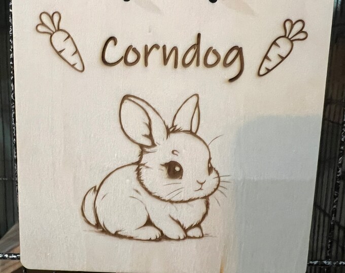 Custom Rabbit Name Tag/rabbit Cage Tag/personalized Bunny Cage Decor ...