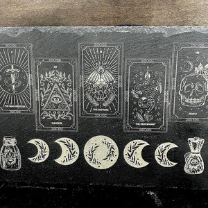 Dekorative Tarot Karten-Schieferplatte / Reptil-Schieferplatte / Räucherstäbchen / Terrarium Dekor / Herbst-Dekor / Schieferplatte /