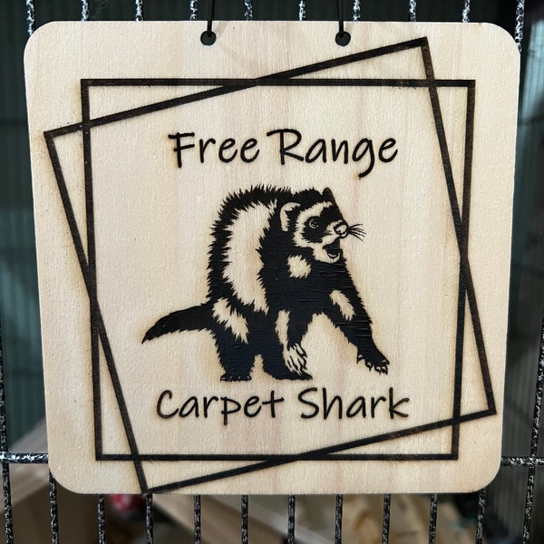 Custom Ferret Name Tag/Ferret Cage Tag/Personalized Ferret Cage Decor/Carpet Shark