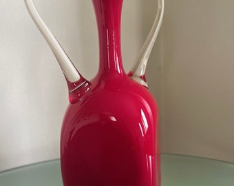 Murano Glas Vase  Vintage Rot