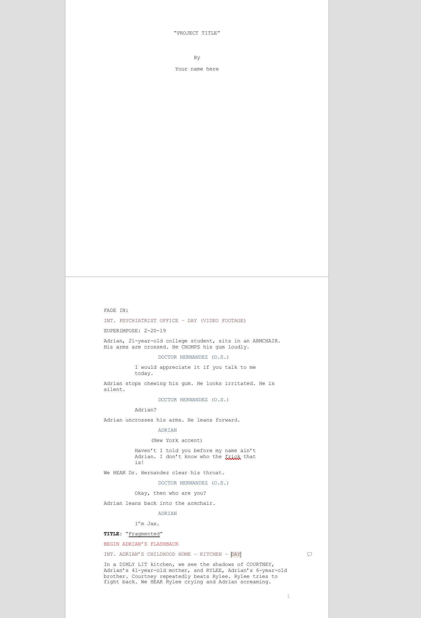 script-writing-template-movie-template-film-template-etsy