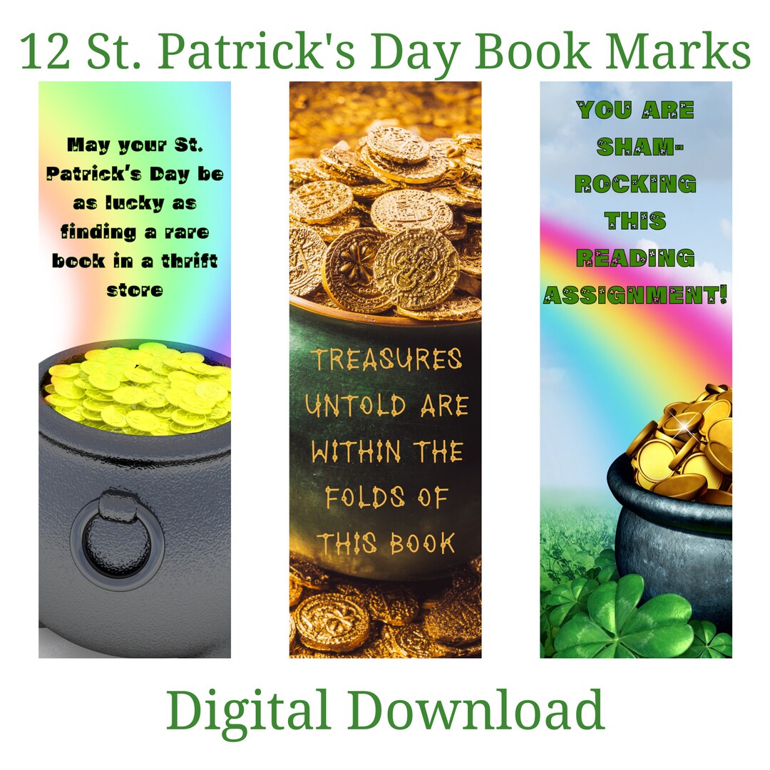 Luck of the Irish: Printable Bookmarks to Keep Your Place on St ...