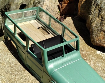 Wood interior floor insert for WT_Micro SCX24 Willys Wagon bodies.  -  Custom made by KRC Gear