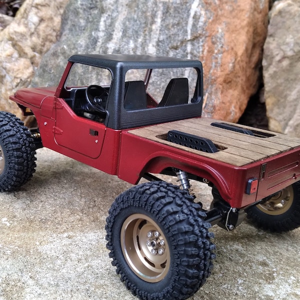 Wood bed insert for the WT_Micro SCX24 BRUTE "Y" Series body-  Custom made by KRC Gear