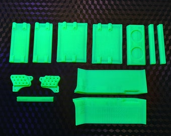 KRC SCX24 Alien V2 Chassis Parts Kit -Glow In The Dark Color Option - Choose Your Wheelbase