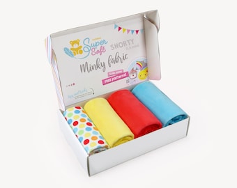 Minky Fabric Bundle | Hula Dots Print, SuperSoft SHORTY Plush (39.5x29.5")