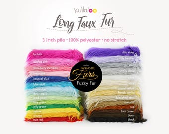 Faux Fur Fabric | 3" Long Pile Fake Fur Fabric for Sewing & Crafting