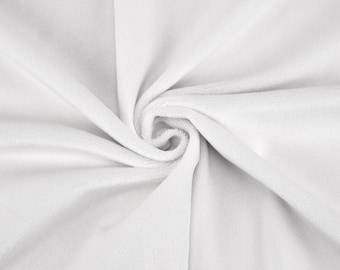 White SuperSoft SHORTY Minky Fabric | Low Pile Cuddle Plush