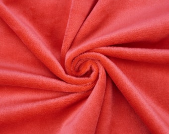 Cherry red minky fabric | low pile smooth cuddle fabric, solid velboa baby fabric – kullaloo SuperSoft SHORTY– 39.5x29.5″ (100x75 cm)