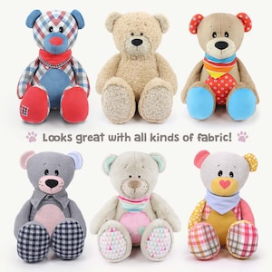 Patrón de costura para osito de peluche / Patrón para osito de recuerdo "JOSHI" (PDF, en inglés) / Patrón de costura para peluches y animales de peluche / por kullaloo imagen 3