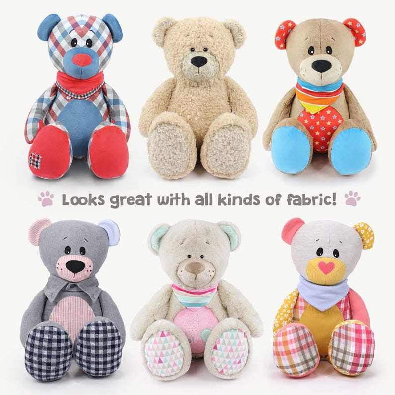 Patrón de costura para osito de peluche / Patrón para osito de recuerdo "JOSHI" (PDF, en inglés) / Patrón de costura para peluches y animales de peluche / por kullaloo imagen 3