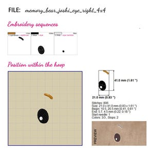 Memory bear sewing pattern / teddy bear pattern "JOSHI" (PDF, in English) + face embroidery designs | Plushie sewing pattern | by kullaloo image 9