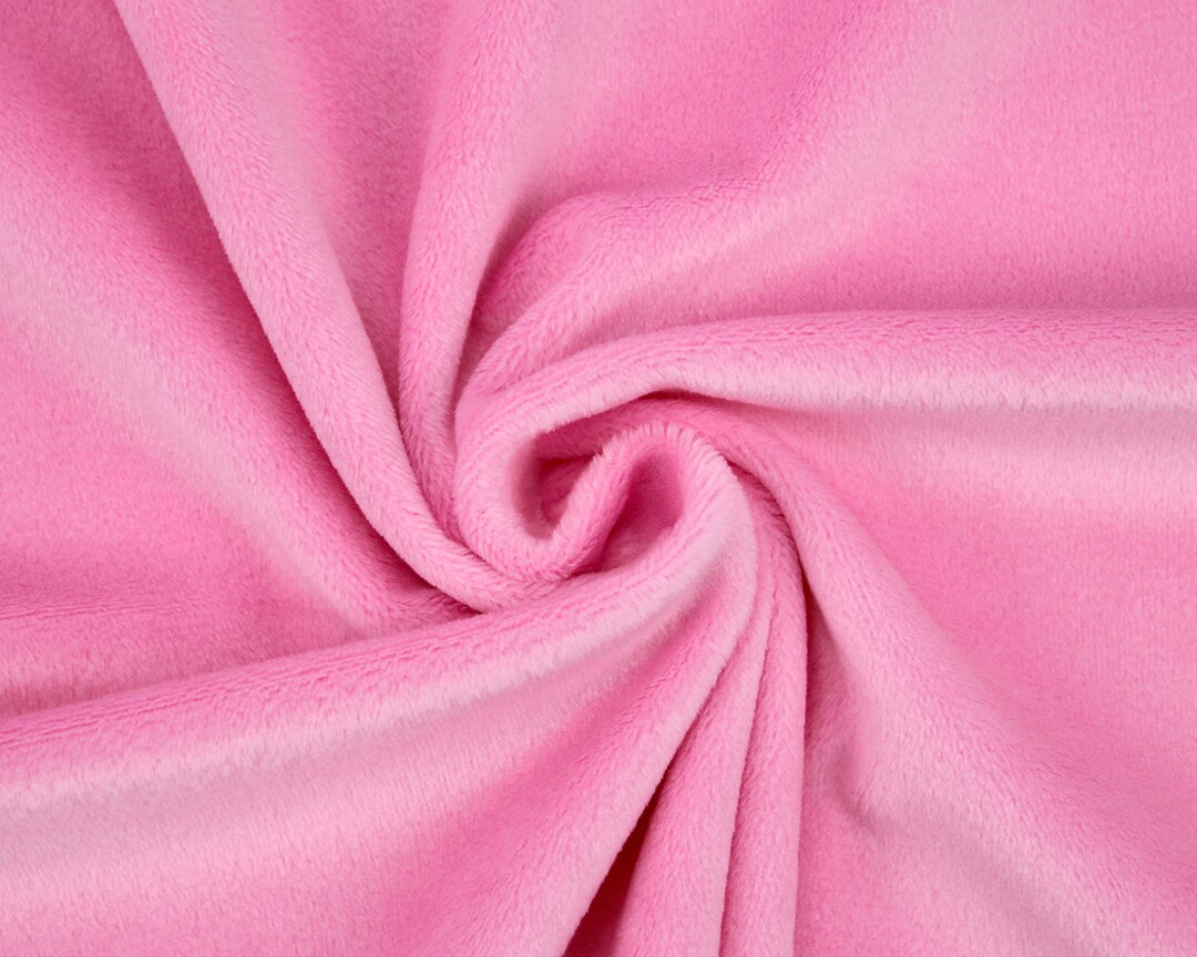 Hot Pink Minky Fabric Low Pile Smooth Cuddle Fabric, Solid Velboa Baby