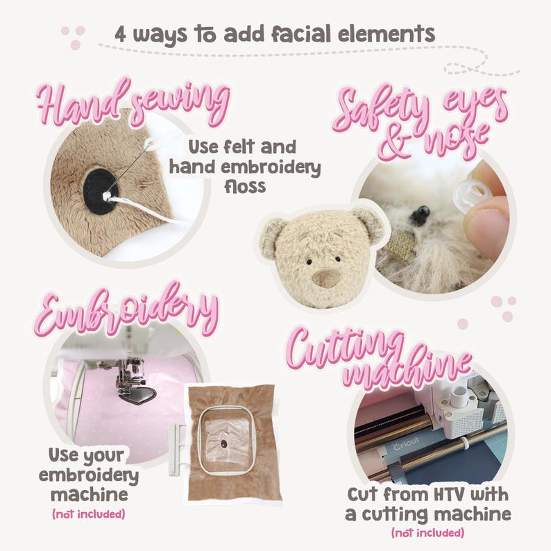 Patrón de costura para osito de peluche / Patrón para osito de recuerdo "JOSHI" (PDF, en inglés) / Patrón de costura para peluches y animales de peluche / por kullaloo imagen 4