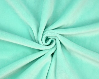Minky fabric mint green | low pile smooth cuddle fabric, solid velboa baby fabric – kullaloo SuperSoft SHORTY– 39.5x29.5″ (100x75 cm)