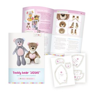 Patrón de costura para osito de peluche / Patrón para osito de recuerdo "JOSHI" (PDF, en inglés) / Patrón de costura para peluches y animales de peluche / por kullaloo imagen 5