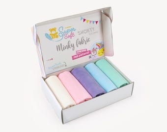 Pastel Minky Fabric Bundle | SuperSoft SHORTY Plush for Sewing