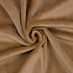 Brown minky fabric | low pile smooth cuddle fabric, solid velboa hobby horse fabric – kullaloo SuperSoft SHORTY– 39.5x29.5″ (100x75 cm)