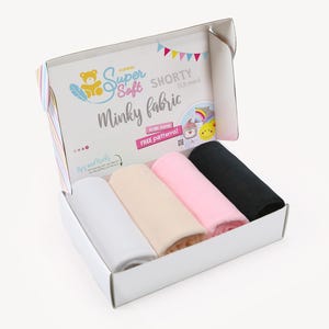Minky Fabric Bundle Greatest Hits | 4 pieces short pile plush for sewing, crafting, embroidery – kullaloo SuperSoft SHORTY – 39.5x29.5″ each