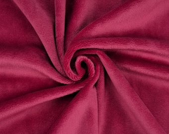 Burgundy Minky Fabric | Soft Cuddle Plush, 39.5x29.5"