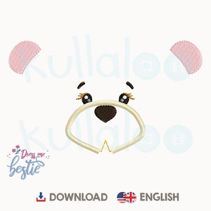 Teddy bear embroidery pattern for Dress Me Bestie &quot;BETSY BEAR&quot; (digital, PDF instructions in English) | by kullaloo