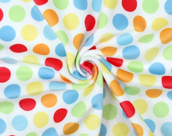 Hula Dots Minky Fabric | Multi-Color Polka Dot Cuddle Plush (39.5x29.5")