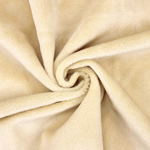 Velboa minky fabric camel | low pile smooth cuddle fabric, solid beige baby fabric – kullaloo SuperSoft SHORTY– 39.5x29.5″ (100x75 cm)