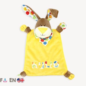 Bunny sewing pattern stuffed baby toy “KULIO” (PDF, in English) | Plushie security blanket pattern for sewing Stuffed animal | by kullaloo