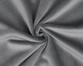 Dark grey minky fabric (ash grey) | low pile smooth cuddle fabric, solid velboa fabric – kullaloo SuperSoft SHORTY– 39.5x29.5″ (100x75 cm)