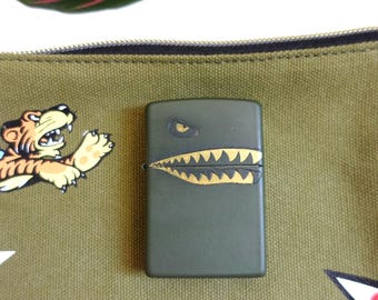 P-40 Warhawk Tiger Shark Engraved Zippo Lighter | WWII Collectible | Aviation Enthusiast | Flying Tigers