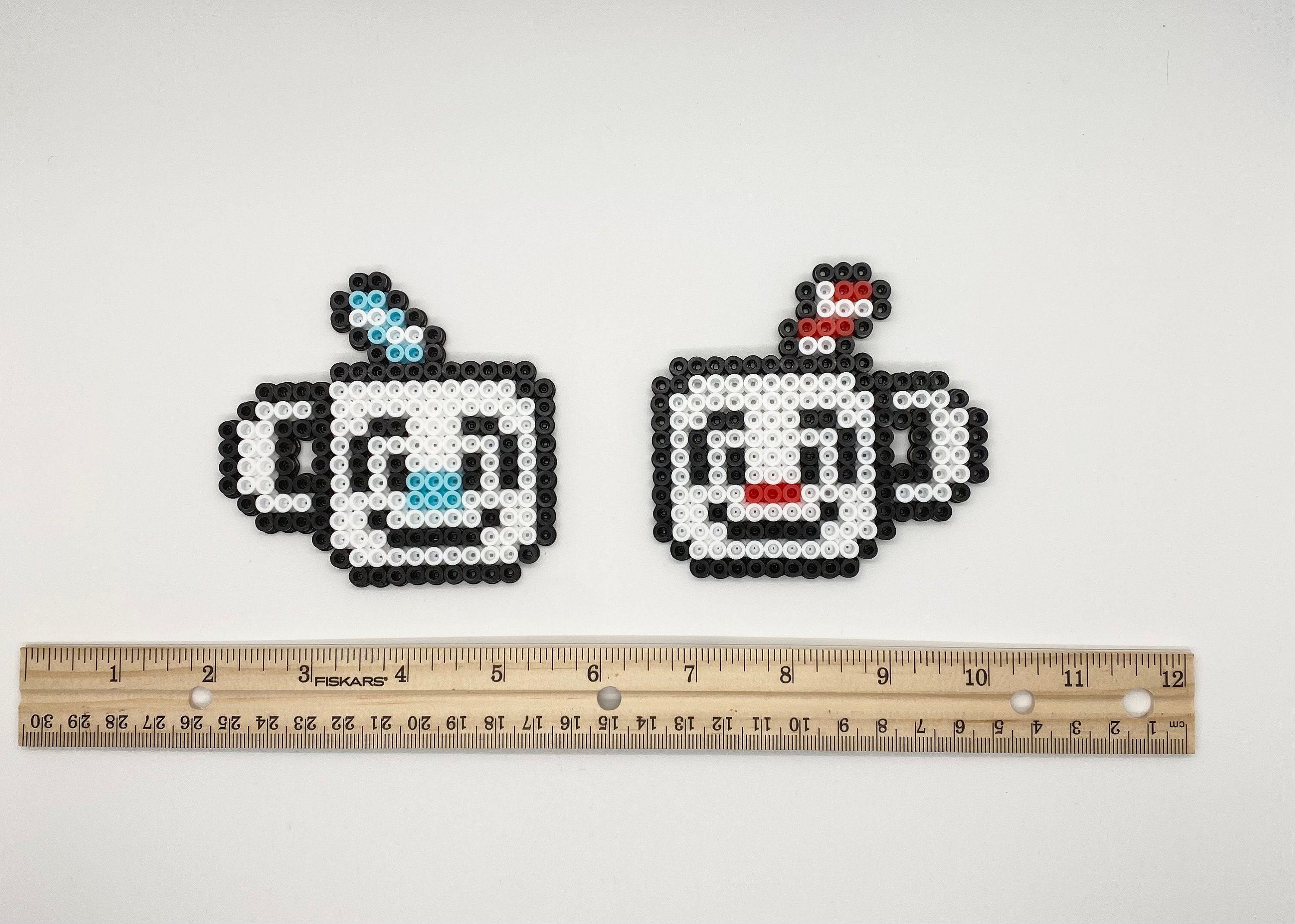 Perlers of Cuphead and Mugman Etsy