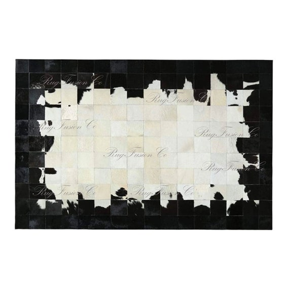 Leather Cowhide Rectangular Rugs Handmade Cow Skin Carpet Etsy