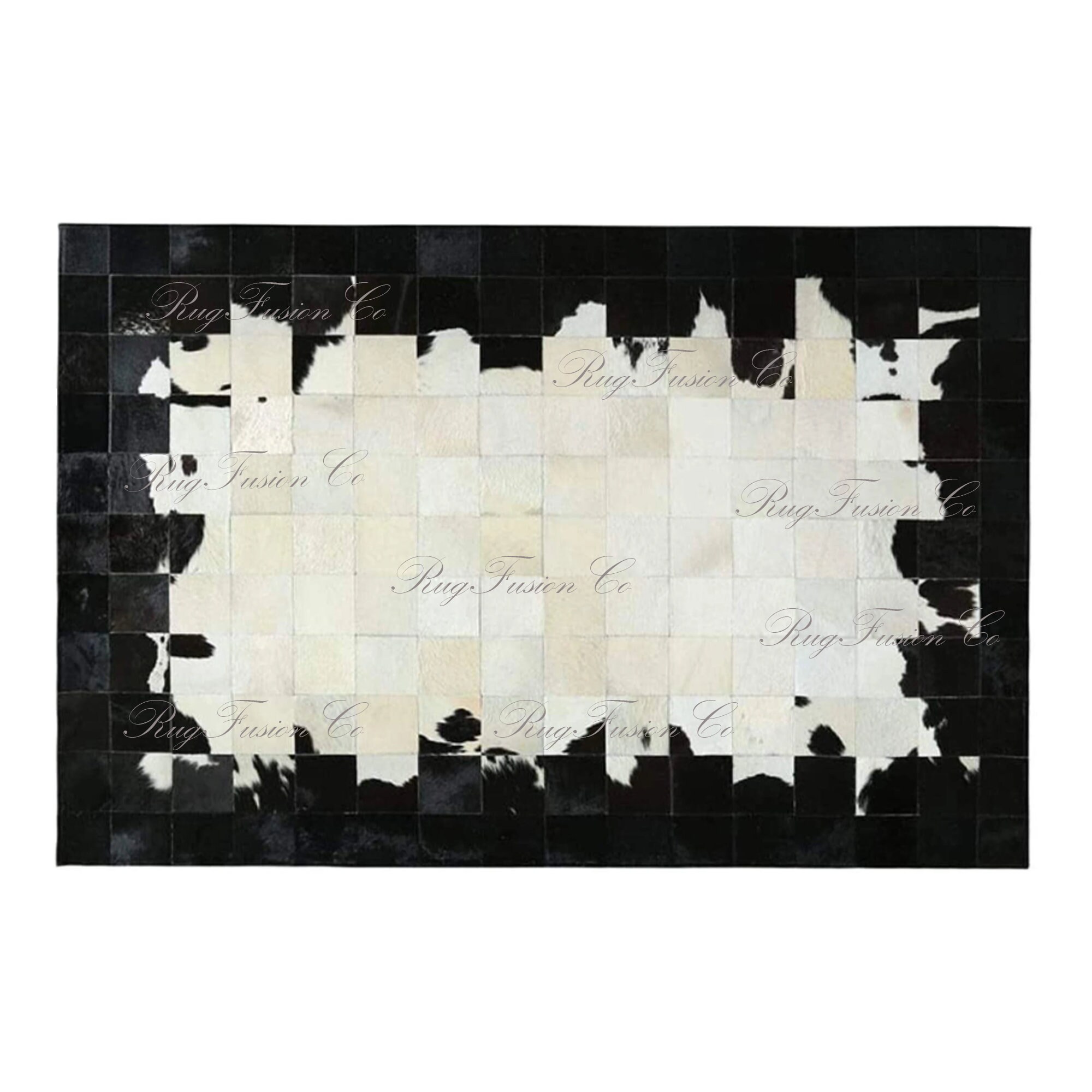 Leather Cowhide Rectangular Rugs Handmade Cow Skin Carpet Etsy