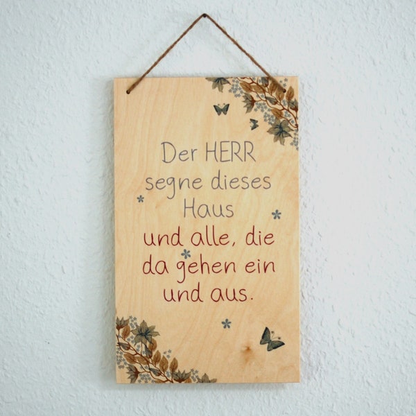 Wandbild Haussegen Holz "Der Herr segne dieses Haus"