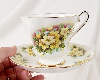 Floral tea Cup Royal Grafton Bone Chine Collectors Yellow Flowers