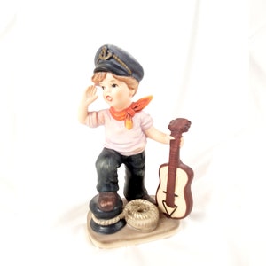 Sailor Boy Porcelain Figurine  in Hummel Style Anchors Away