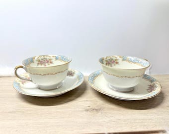 Vintage Noritake Rose China Set of Four Salad Plates Made in
