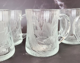 Juego de 2 tazas de té de café en relieve Vintage Crocus Arcoroc de 10 oz.