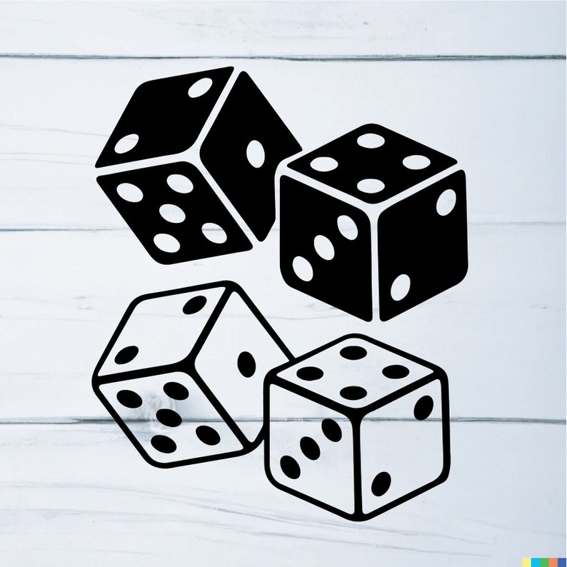 Dice Svg Vector File Two Dice Svg and Png. Gambling Svg Etsy