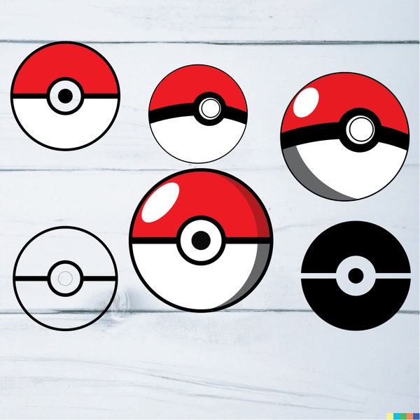 Pokeball bundle SVG, Pokemon Pokeball SVG, Pokeball Clipart, Pokeball - Printable, Pokeball vector file