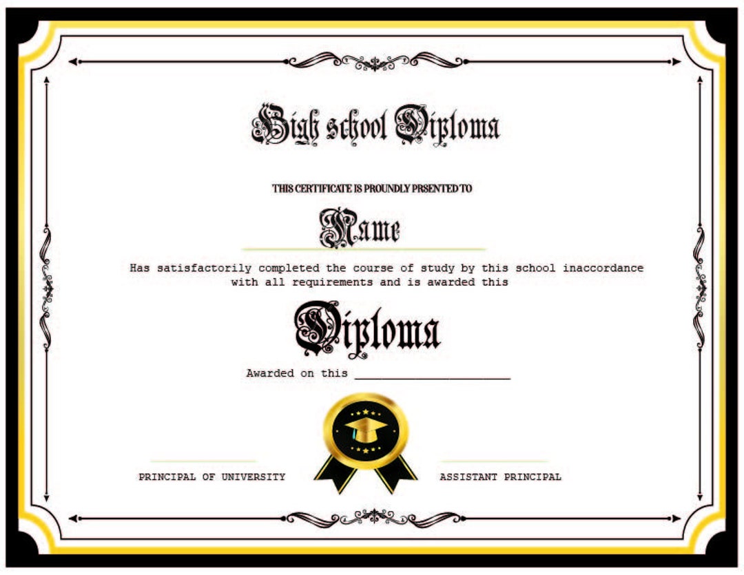 High School University Diploma. Digital Download, Funny Fake High School University Diploma. Digital Download, Funny Fake