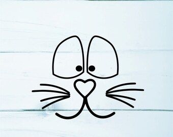 Hip Hop Bunny Face Easter Rabbit Cuttable Design Pack SVG PNG DXF & Eps ...