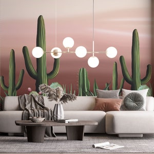 Carta da parati rimovibile del deserto, murale di cactus