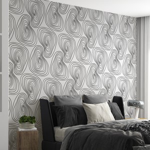 Black and White Wallpaper, Geometric, Peel and Stick, Removable