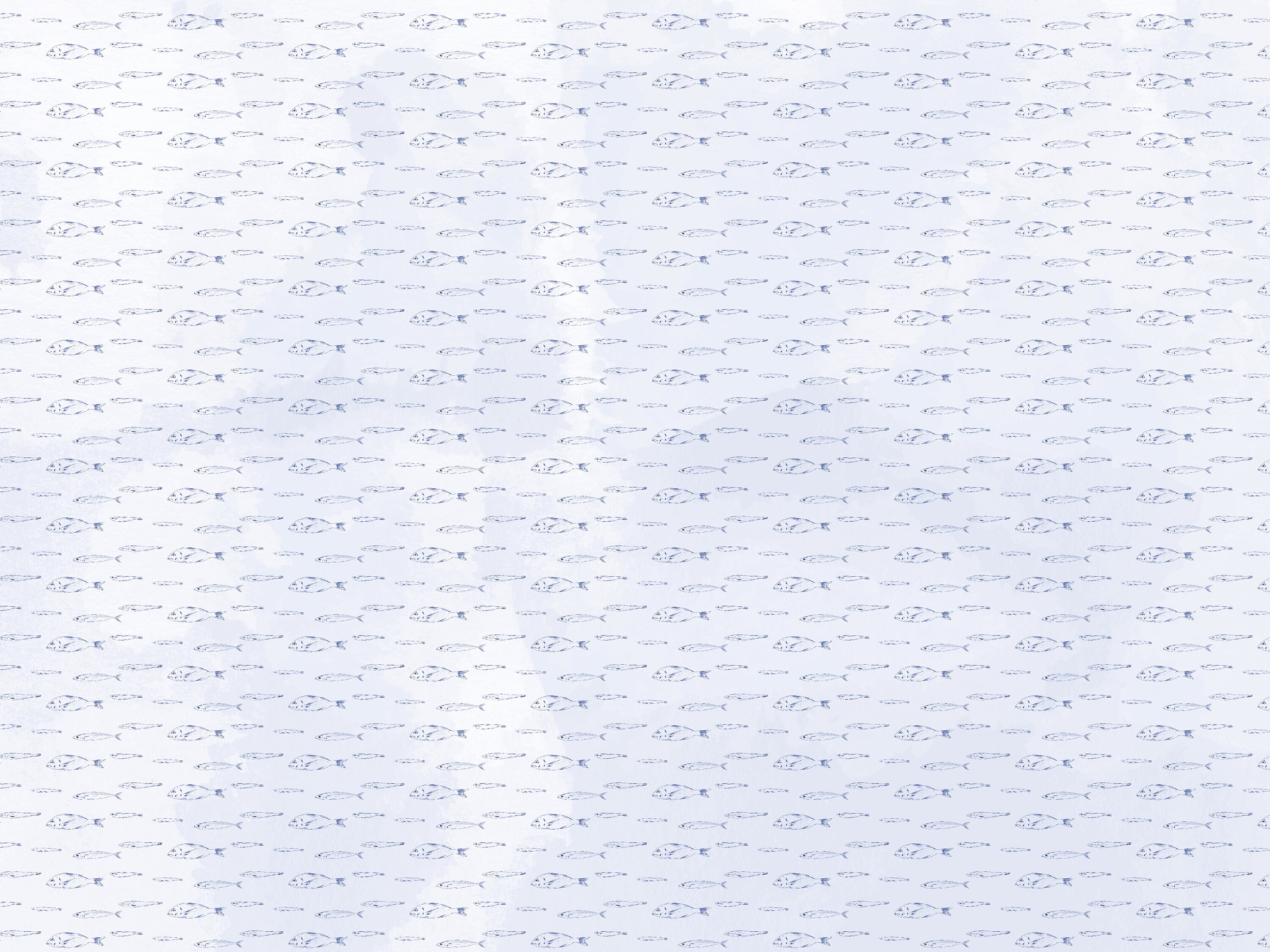 Fish Wallpaper Blue Fishes Wall Mural - Etsy