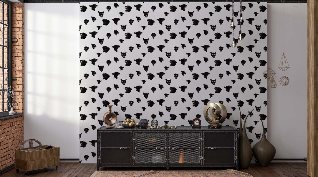 Black Panther Wallpaper, Panther Wall Mural, Peel Stick Removable Etsy