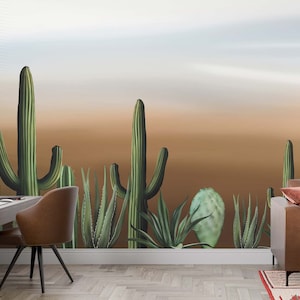 Carta da parati cactus, murales maxican rimovibile, carta da parati deserto